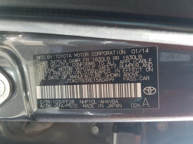 Photo 9 VIN: JTDKDTB3XE1560499 - TOYOTA PRIUS C 