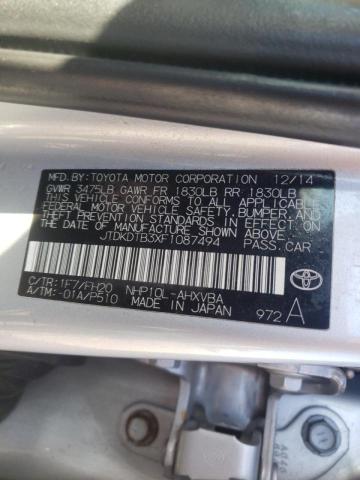 Photo 9 VIN: JTDKDTB3XF1087494 - TOYOTA PRIUS C 