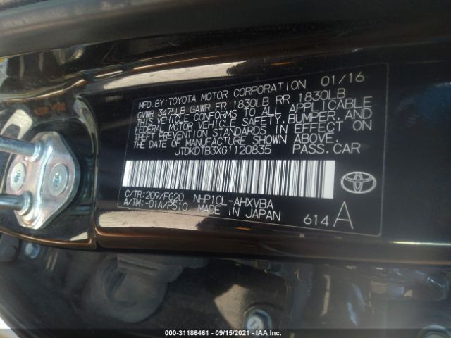 Photo 8 VIN: JTDKDTB3XG1120835 - TOYOTA PRIUS C 