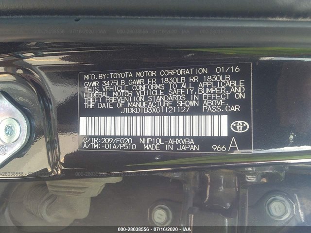 Photo 8 VIN: JTDKDTB3XG1121127 - TOYOTA PRIUS C 