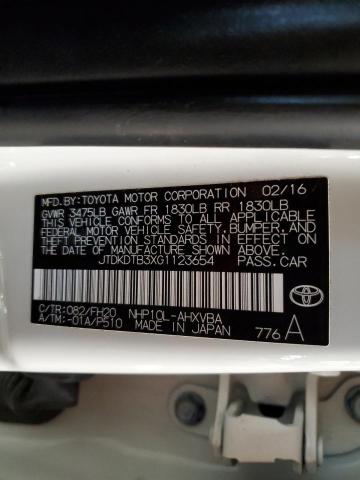 Photo 12 VIN: JTDKDTB3XG1123654 - TOYOTA PRIUS 