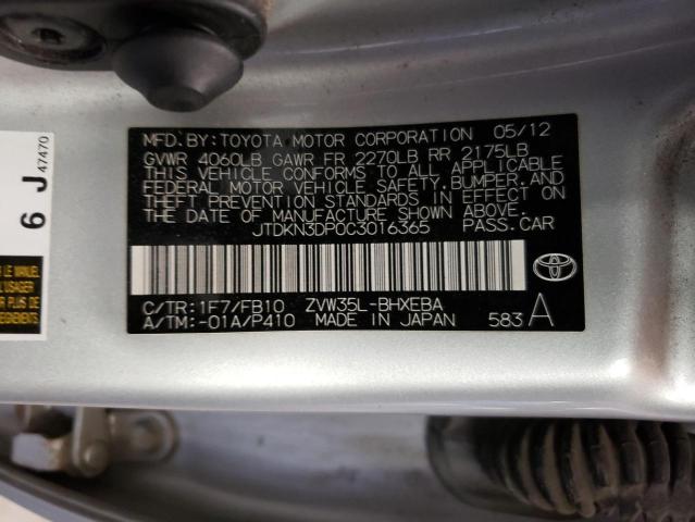 Photo 12 VIN: JTDKN3DP0C3016365 - TOYOTA PRIUS 