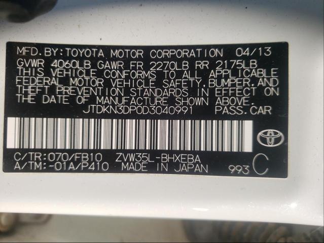 Photo 9 VIN: JTDKN3DP0D3040991 - TOYOTA PRIUS PLUG 