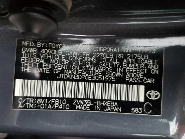 Photo 9 VIN: JTDKN3DP0E3051975 - TOYOTA PRIUS PLUG 