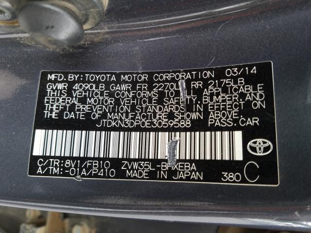 Photo 9 VIN: JTDKN3DP0E3059588 - TOYOTA PRIUS PLUG 