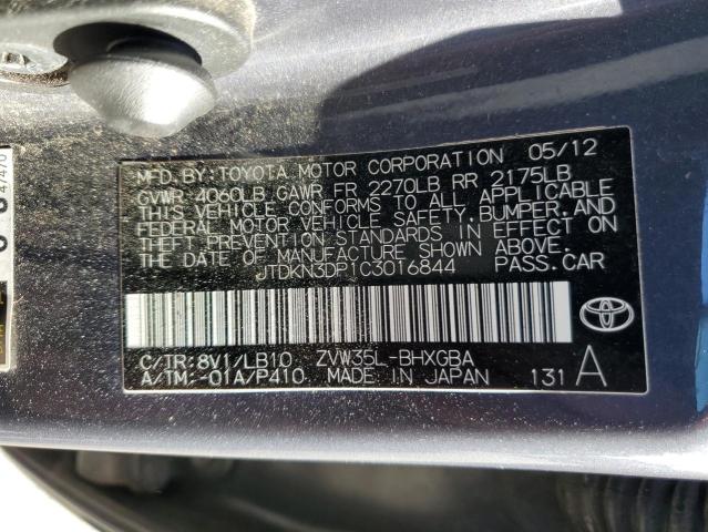 Photo 11 VIN: JTDKN3DP1C3016844 - TOYOTA PRIUS PLUG 