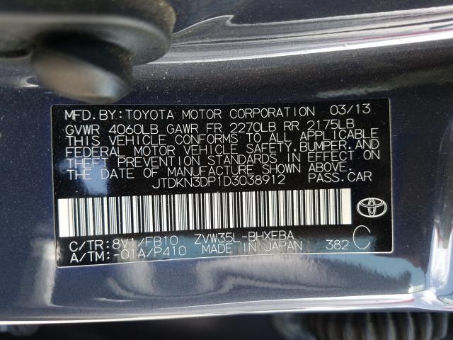 Photo 9 VIN: JTDKN3DP1D3038912 - TOYOTA PRIUS 