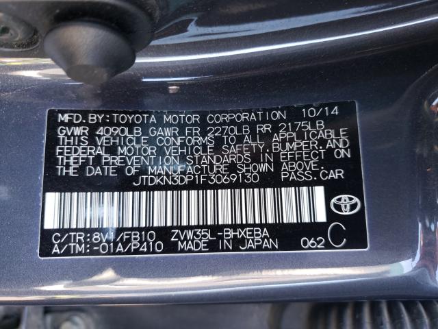 Photo 9 VIN: JTDKN3DP1F3069130 - TOYOTA PRIUS PLUG 