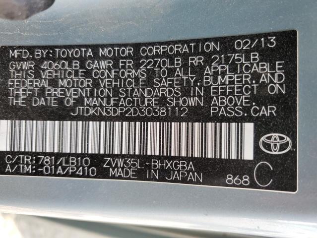 Photo 12 VIN: JTDKN3DP2D3038112 - TOYOTA PRIUS PLUG 