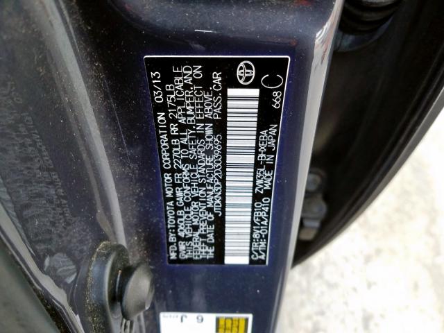 Photo 9 VIN: JTDKN3DP2D3039695 - TOYOTA PRIUS PLUG 