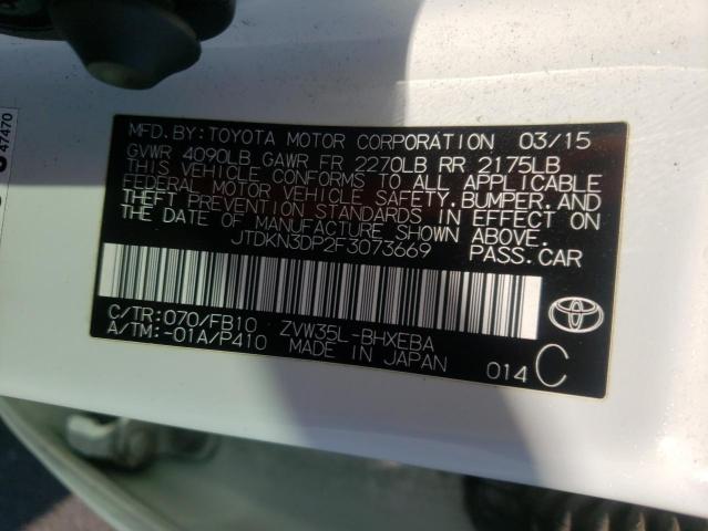 Photo 9 VIN: JTDKN3DP2F3073669 - TOYOTA PRIUS PLUG 