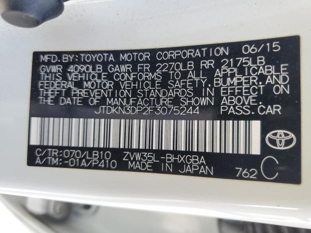 Photo 11 VIN: JTDKN3DP2F3075244 - TOYOTA PRIUS PLUG 