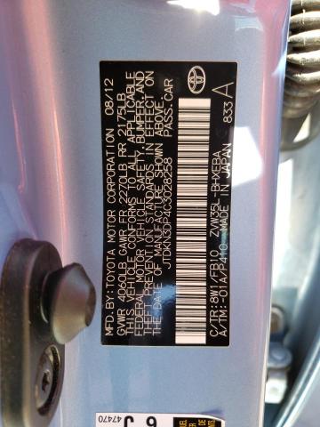 Photo 9 VIN: JTDKN3DP4C3028258 - TOYOTA PRIUS PLUG 