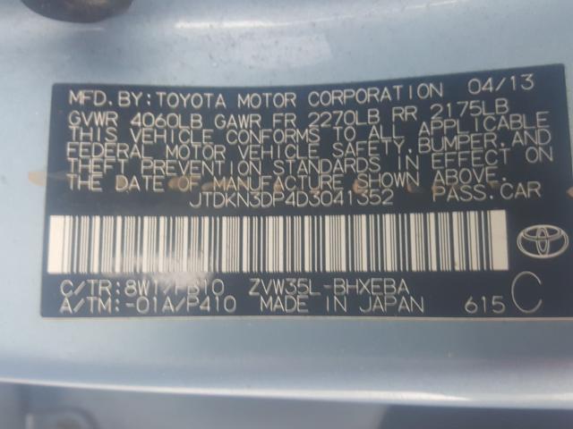 Photo 9 VIN: JTDKN3DP4D3041352 - TOYOTA PRIUS PLUG 