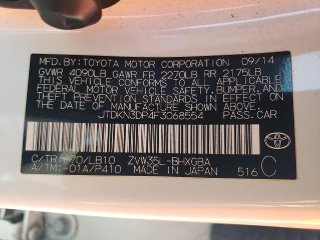 Photo 12 VIN: JTDKN3DP4F3068554 - TOYOTA PRIUS PLUG 