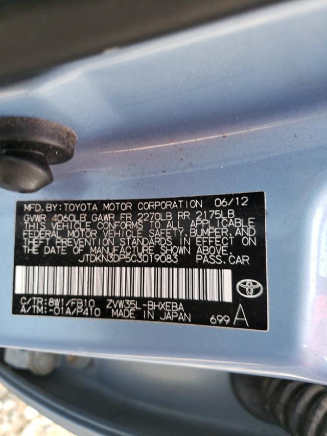 Photo 9 VIN: JTDKN3DP5C3019083 - TOYOTA PRIUS PLUG 