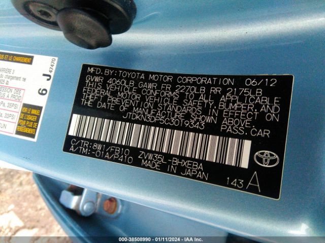 Photo 8 VIN: JTDKN3DP5C3019343 - TOYOTA PRIUS PLUG-IN 