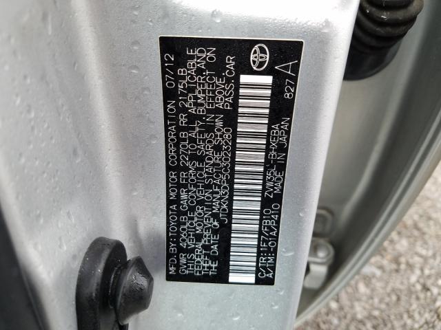 Photo 9 VIN: JTDKN3DP5C3023280 - TOYOTA PRIUS PLUG 