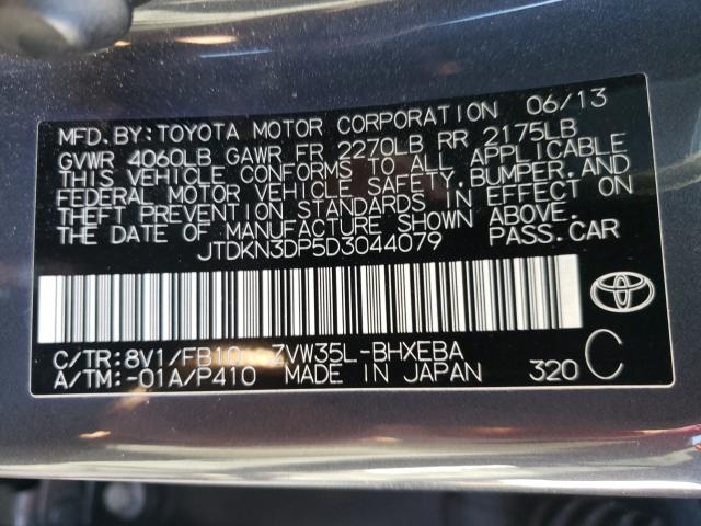 Photo 9 VIN: JTDKN3DP5D3044079 - TOYOTA PRIUS PLUG 