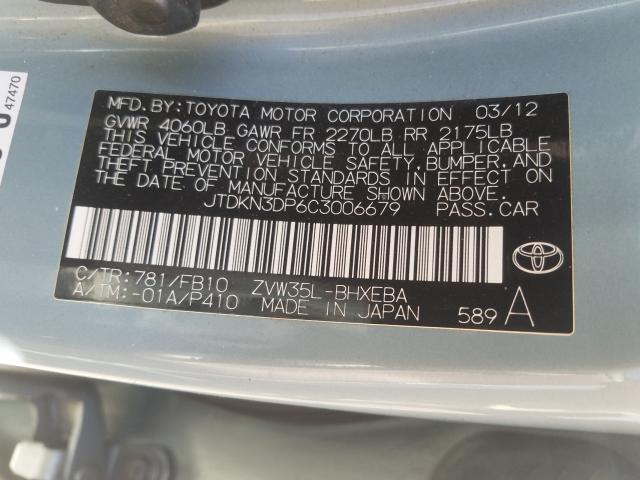 Photo 9 VIN: JTDKN3DP6C3006679 - TOYOTA PRIUS PLUG 