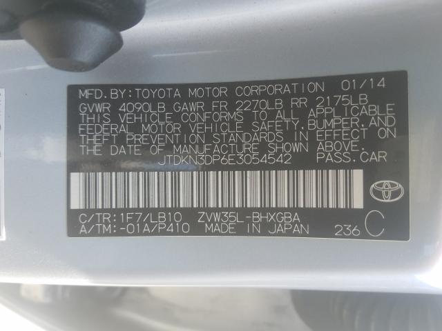 Photo 9 VIN: JTDKN3DP6E3054542 - TOYOTA PRIUS PLUG 