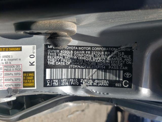 Photo 9 VIN: JTDKN3DP6E3057554 - TOYOTA PRIUS PLUG 