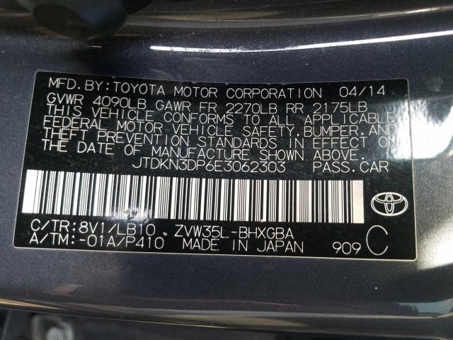 Photo 9 VIN: JTDKN3DP6E3062303 - TOYOTA PRIUS PLUG 