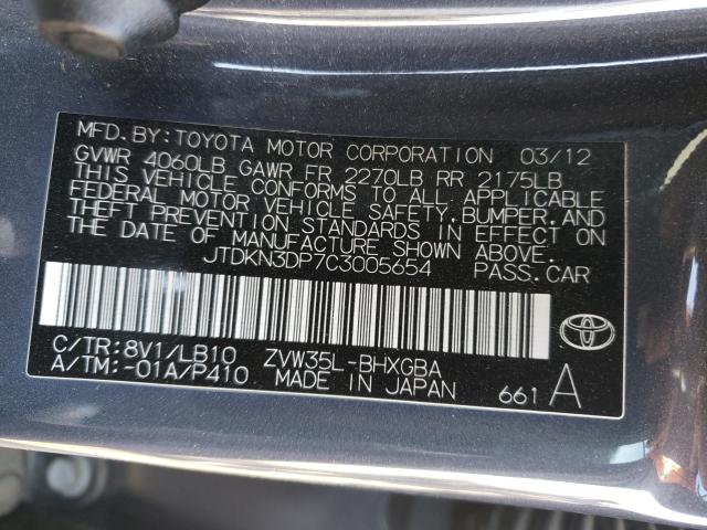 Photo 9 VIN: JTDKN3DP7C3005654 - TOYOTA PRIUS PLUG 