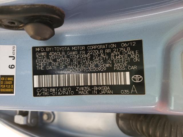 Photo 9 VIN: JTDKN3DP7C3020929 - TOYOTA PRIUS PLUG 