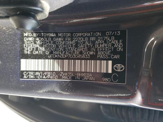 Photo 11 VIN: JTDKN3DP7D3045833 - TOYOTA PRIUS 