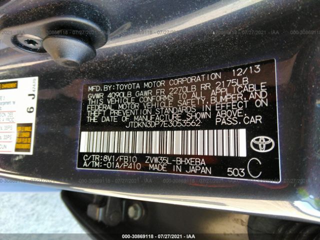 Photo 8 VIN: JTDKN3DP7E3053562 - TOYOTA PRIUS PLUG-IN 