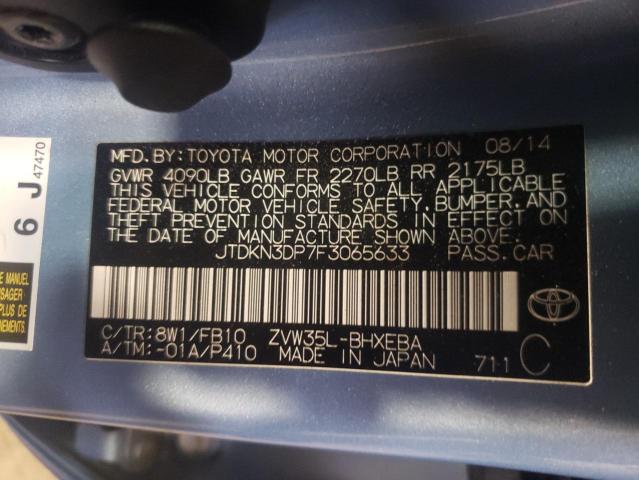 Photo 9 VIN: JTDKN3DP7F3065633 - TOYOTA PRIUS PLUG 