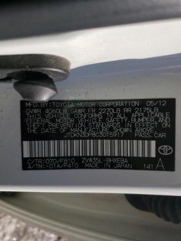 Photo 9 VIN: JTDKN3DP8C3015917 - TOYOTA PRIUS PLUG 