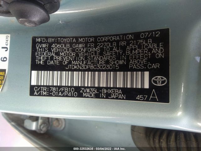 Photo 8 VIN: JTDKN3DP8C3023015 - TOYOTA PRIUS PLUG-IN 