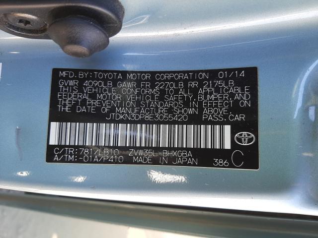 Photo 9 VIN: JTDKN3DP8E3055420 - TOYOTA PRIUS PLUG 