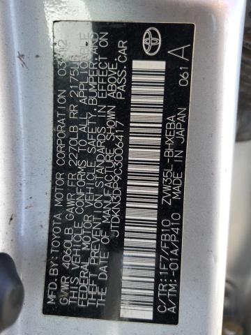 Photo 11 VIN: JTDKN3DP9C3006417 - TOYOTA PRIUS PLUG 