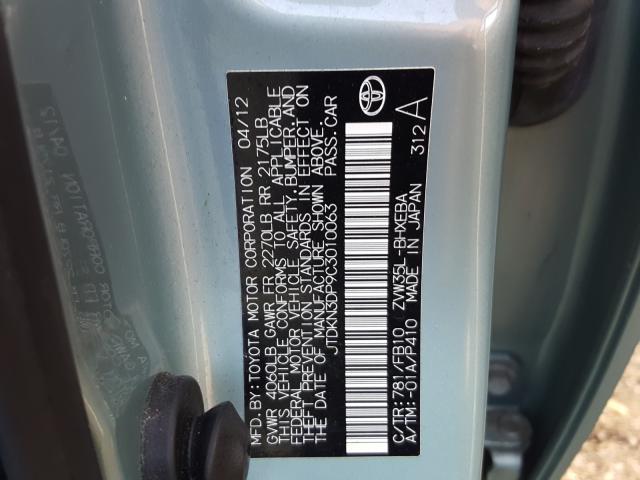 Photo 9 VIN: JTDKN3DP9C3010063 - TOYOTA PRIUS PLUG 