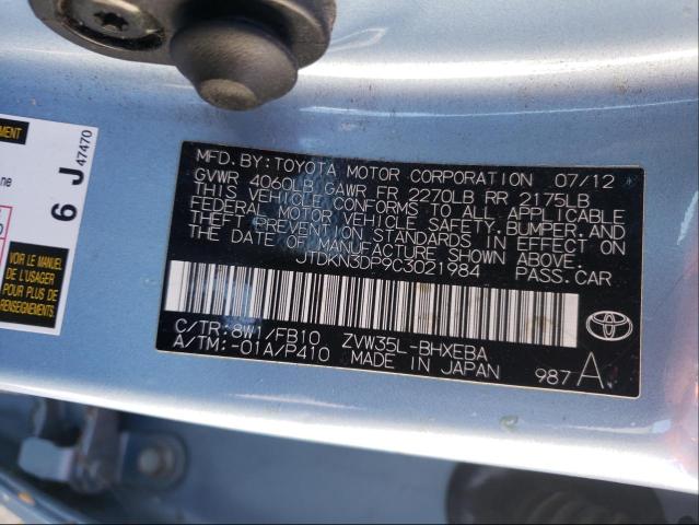 Photo 9 VIN: JTDKN3DP9C3021984 - TOYOTA PRIUS PLUG 