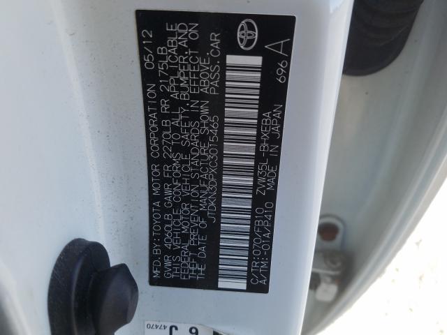 Photo 9 VIN: JTDKN3DPXC3015465 - TOYOTA PRIUS PLUG 