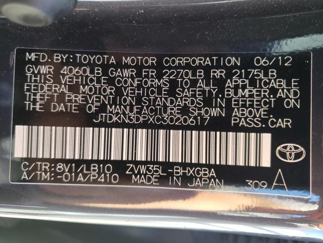 Photo 9 VIN: JTDKN3DPXC3020617 - TOYOTA PRIUS PLUG 