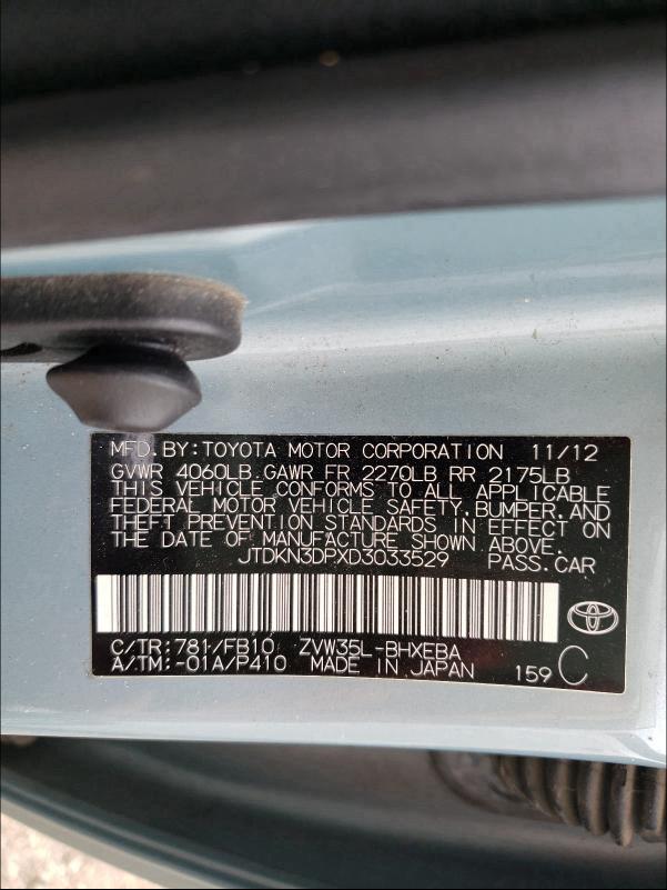 Photo 9 VIN: JTDKN3DPXD3033529 - TOYOTA PRIUS PLUG 