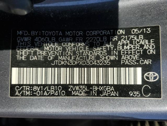 Photo 11 VIN: JTDKN3DPXD3043235 - TOYOTA PRIUS PLUG 