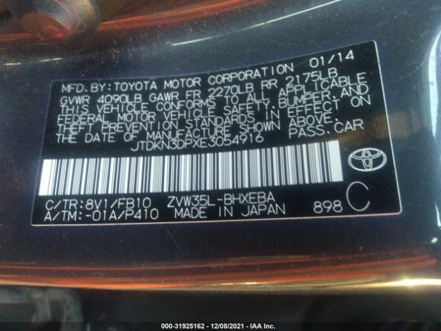 Photo 8 VIN: JTDKN3DPXE3054916 - TOYOTA PRIUS PLUG-IN 