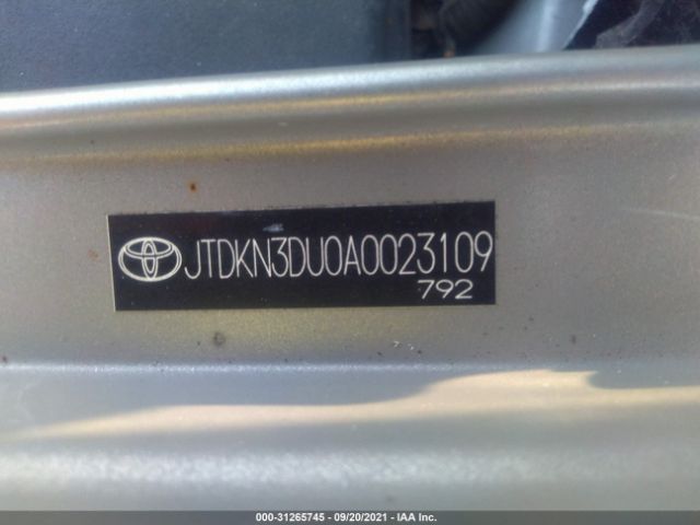 Photo 8 VIN: JTDKN3DU0A0023109 - TOYOTA PRIUS 