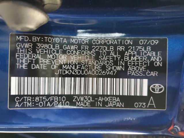 Photo 11 VIN: JTDKN3DU0A0026947 - TOYOTA PRIUS 