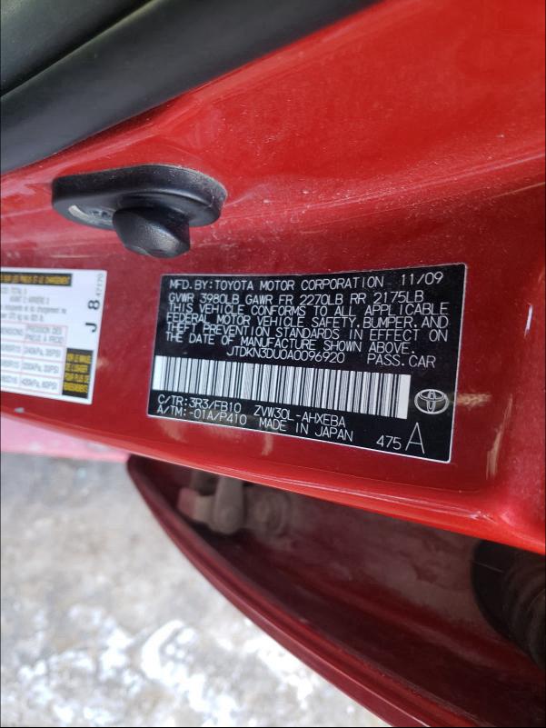 Photo 9 VIN: JTDKN3DU0A0096920 - TOYOTA PRIUS 