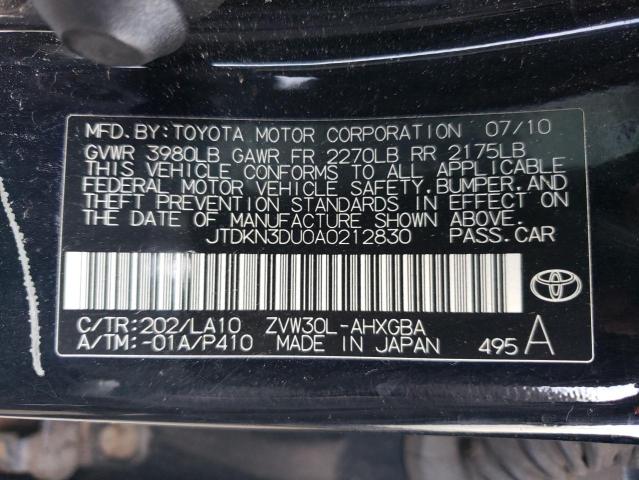 Photo 11 VIN: JTDKN3DU0A0212830 - TOYOTA PRIUS 