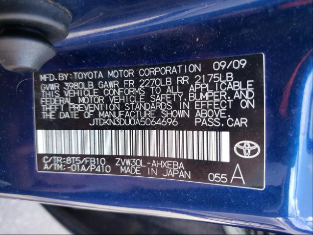 Photo 9 VIN: JTDKN3DU0A5064696 - TOYOTA PRIUS 