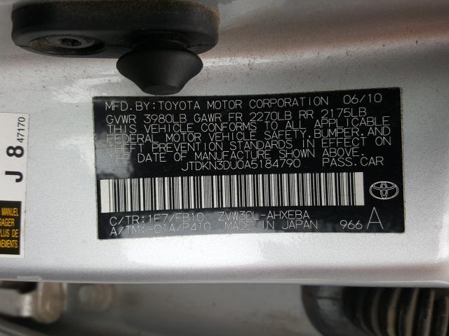 Photo 9 VIN: JTDKN3DU0A5184790 - TOYOTA PRIUS 