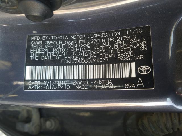 Photo 9 VIN: JTDKN3DU0B0248079 - TOYOTA PRIUS 